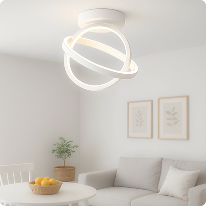 Plafonnier Style Contemporain LED Double Anneaux