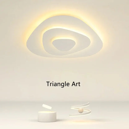 Plafonnier LED Moderne Blanc Acrylique Grande Surface | Style Nordique