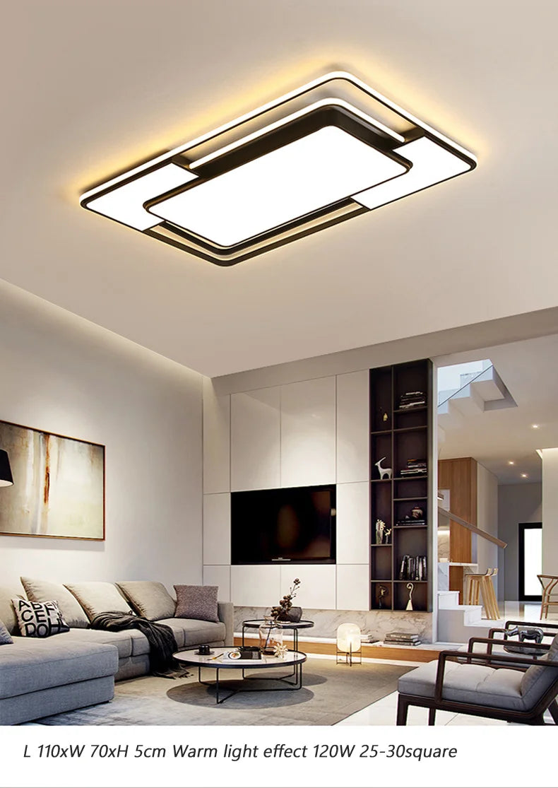Plafonnier LED Moderne Métal Dimmable + Télécommande