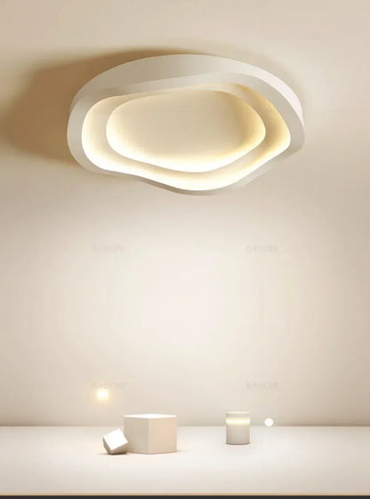 Plafonnier LED Moderne Blanc Acrylique Grande Surface | Style Nordique