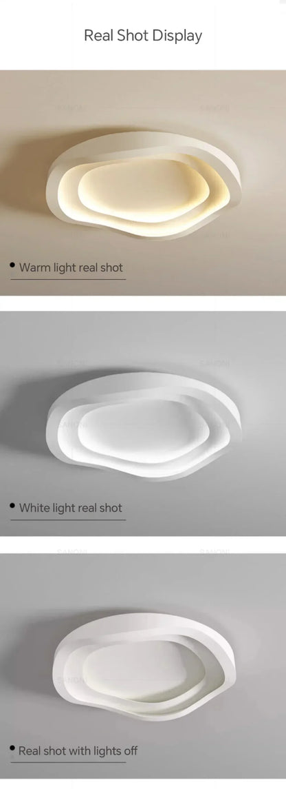 Plafonnier LED Moderne Blanc Acrylique Grande Surface | Style Nordique