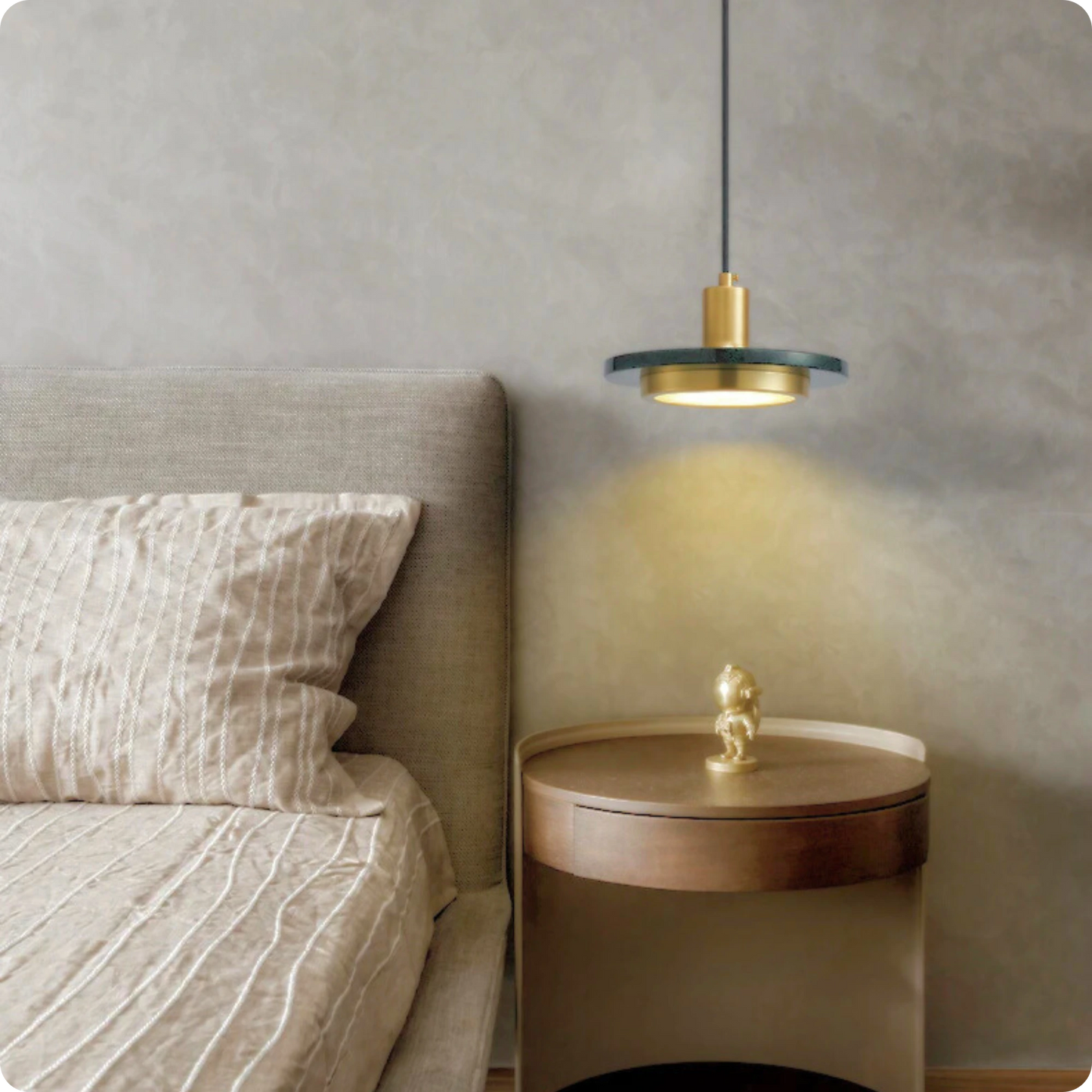 Suspension Moderne en Marbre LED Lumière Chaude 12W - PlafonnierDeco