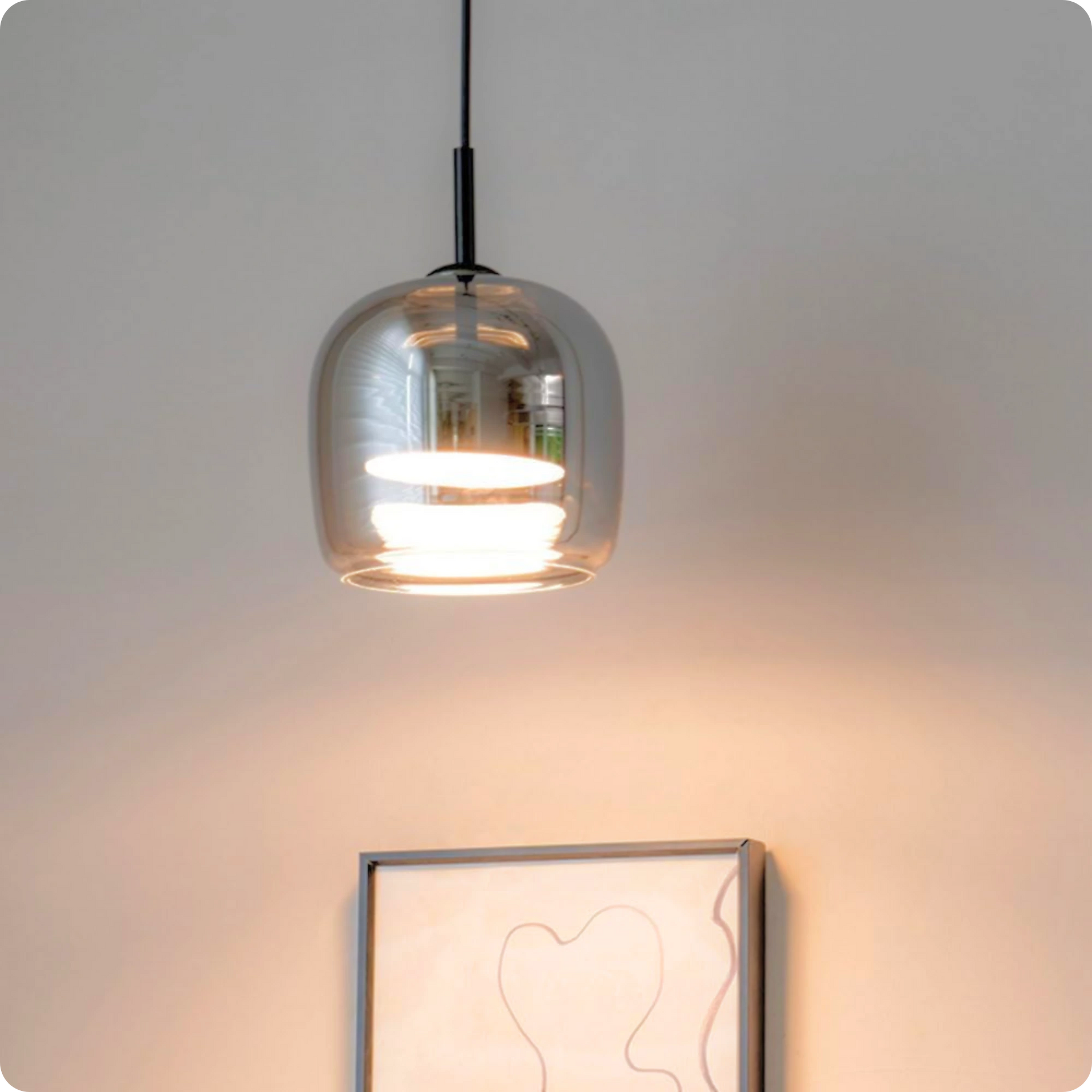 Plafonnier Suspension Design Verre Fumé LED à Intensité Réglable - PlafonnierDeco