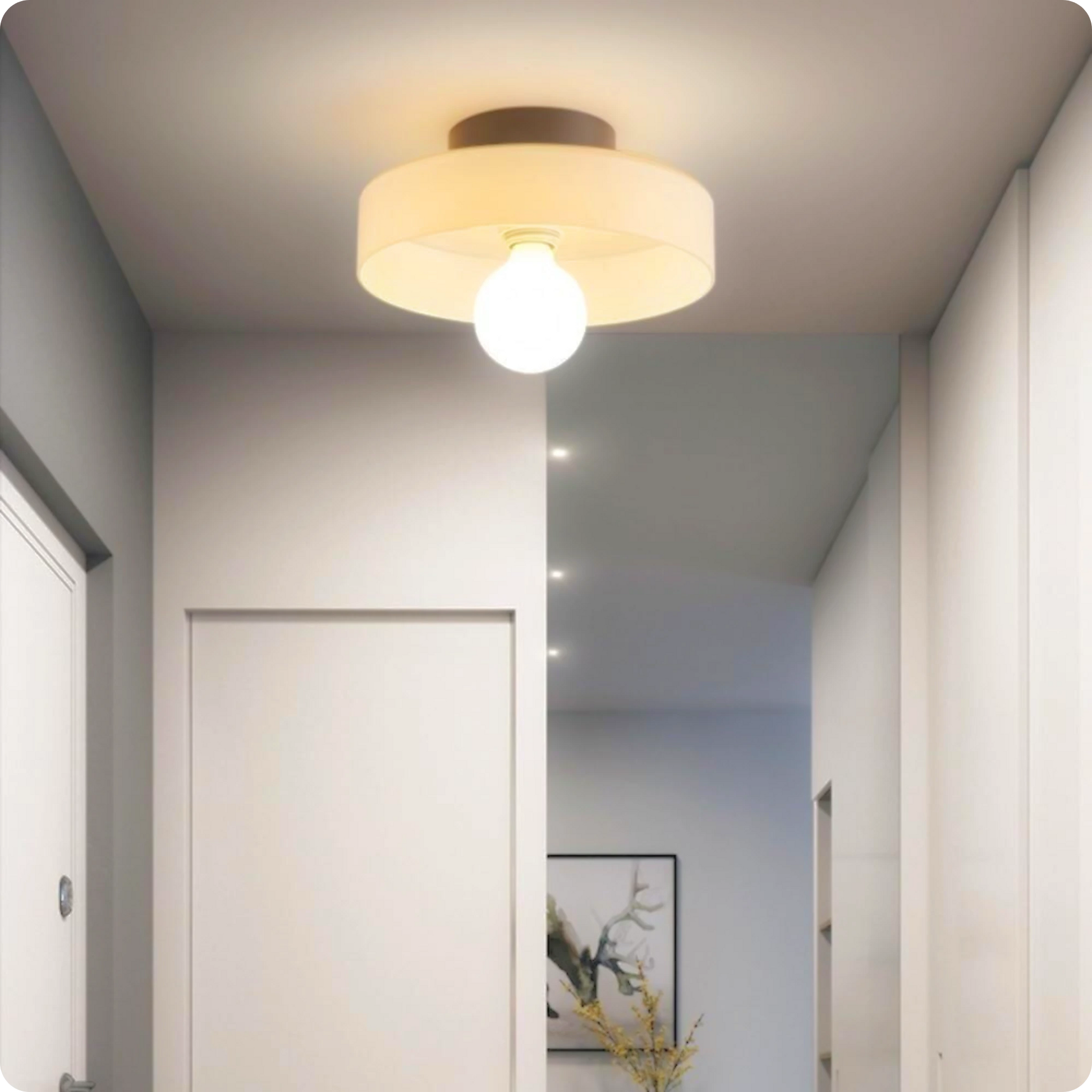 Plafonnier en verre laiteux vert moderne – Lumière LED élégante - PlafonnierDeco