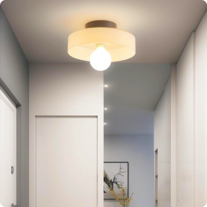 Plafonnier en verre laiteux vert moderne – Lumière LED élégante - PlafonnierDeco