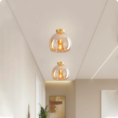 Plafonnier moderne en verre avec LED et ampoule E27 pour style nordique - PlafonnierDeco
