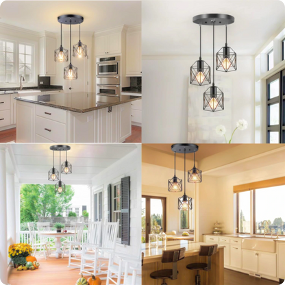 Plafonnier Vintage 3 Têtes Abat-jour | Style Industriel - PlafonnierDeco