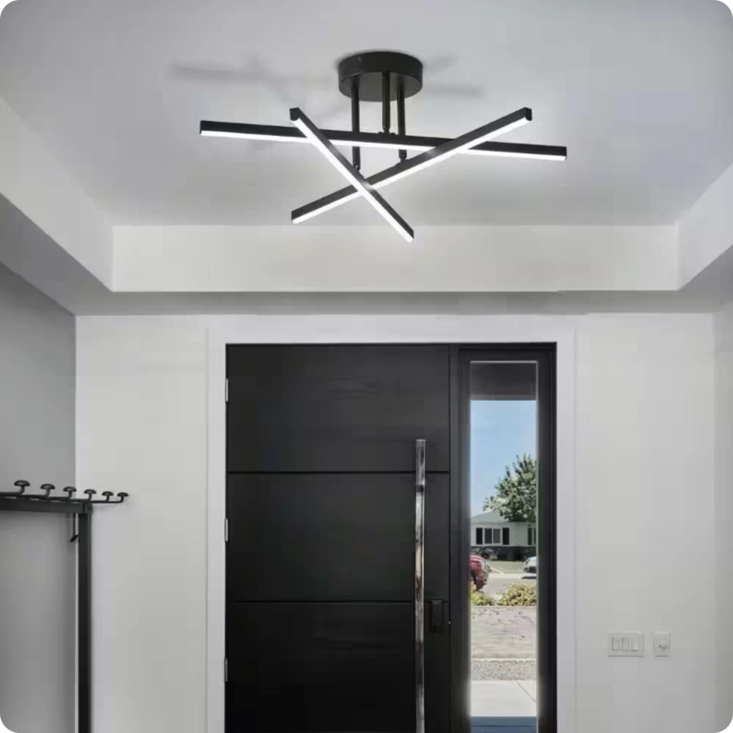 Plafonnier LED Semi-Encastré Fer Noir Design Nordique Chic - PlafonnierDeco