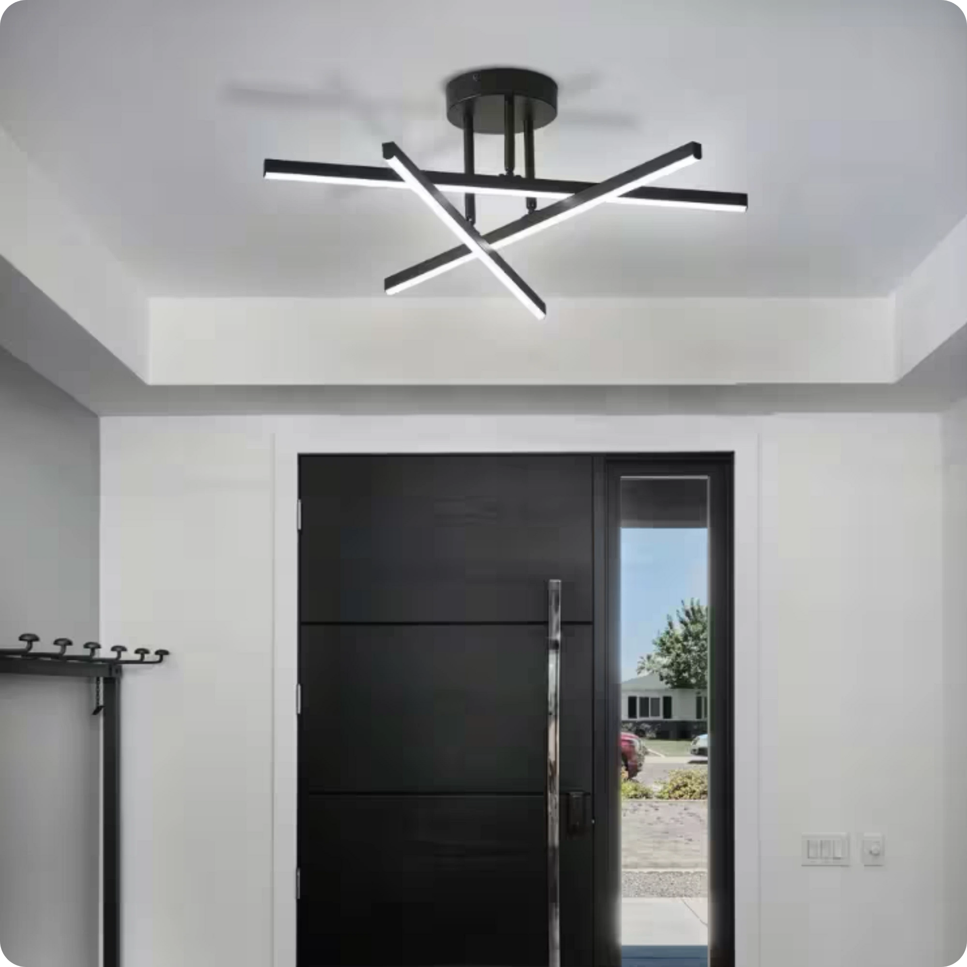 Plafonnier LED Semi-Encastré Fer Noir Design Nordique Chic - PlafonnierDeco