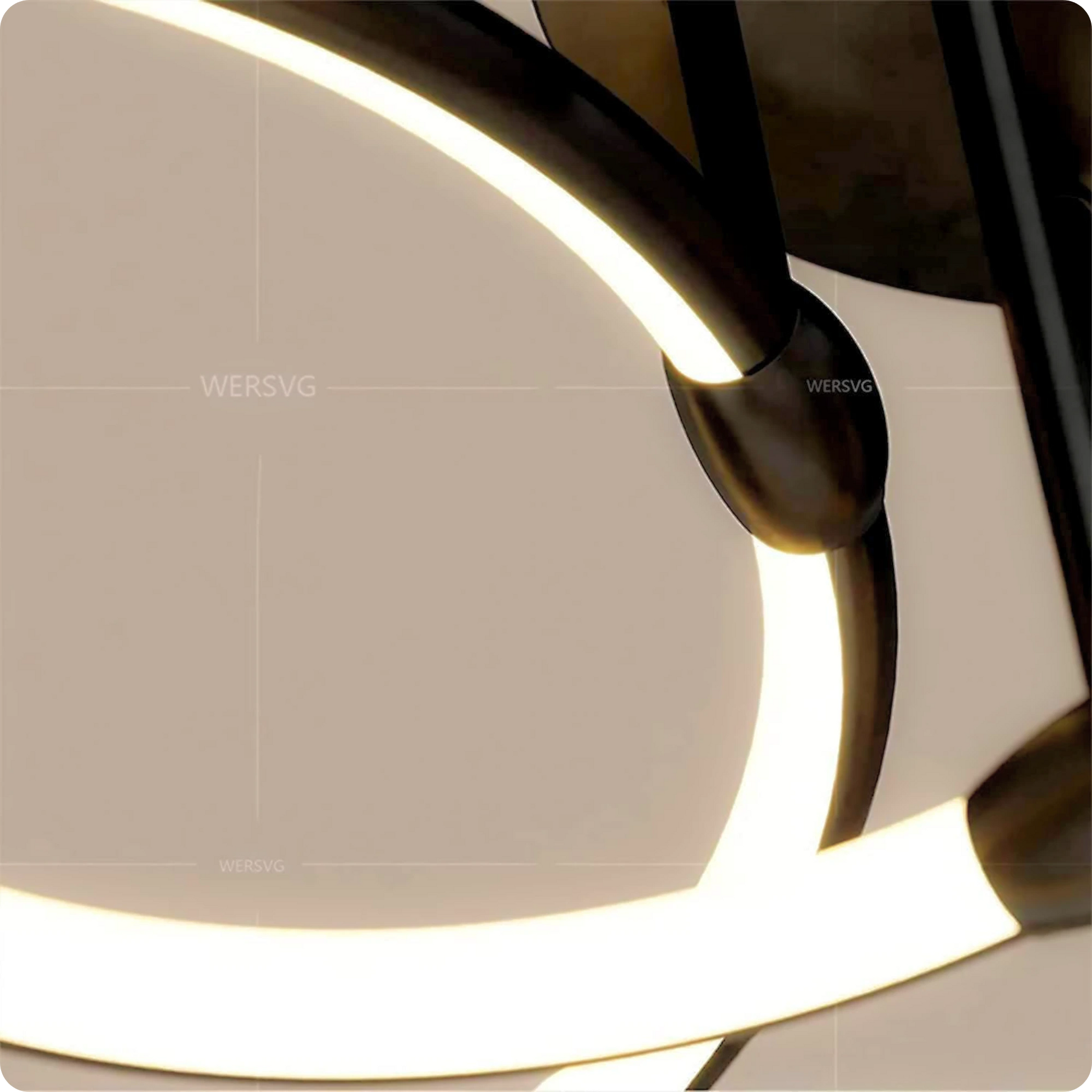 Plafonnier Design LED Anneaux Superposés Noir avec Télécommande APP - PlafonnierDeco