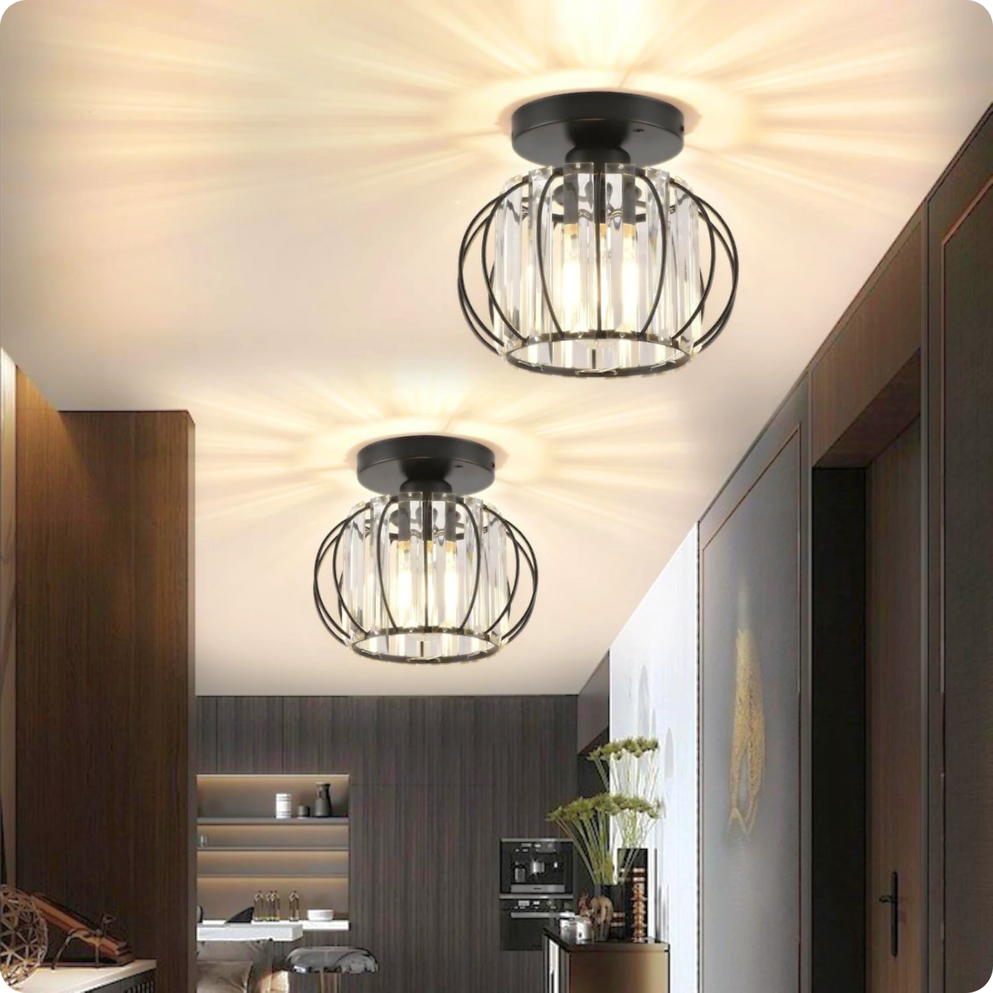 Plafonnier Métal et Verre au Look Contemporain pour Éclairage Accueillant - PlafonnierDeco