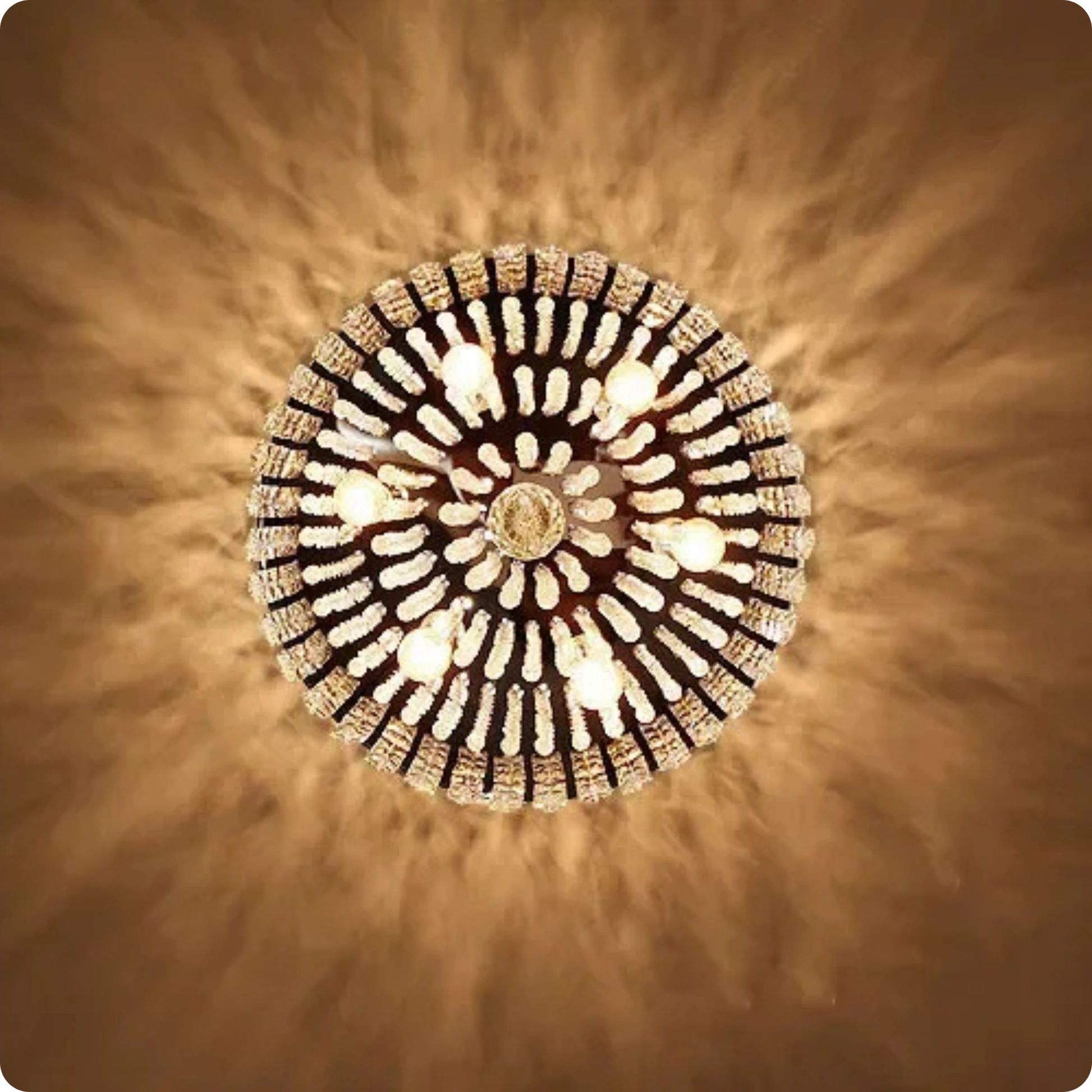 Plafonnier cristal en alliage poli avec reflets modernes et éclat - PlafonnierDeco