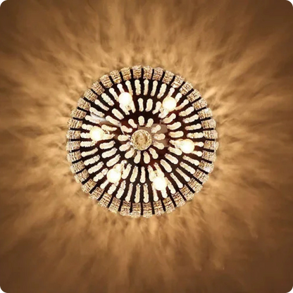 Plafonnier cristal en alliage poli avec reflets modernes et éclat - PlafonnierDeco