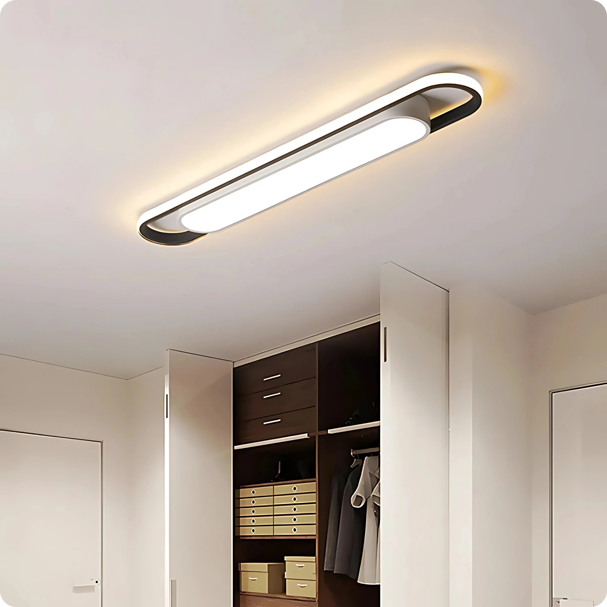 Plafonnier LED minimaliste moderne avec bandes lumineuses - PlafonnierDeco