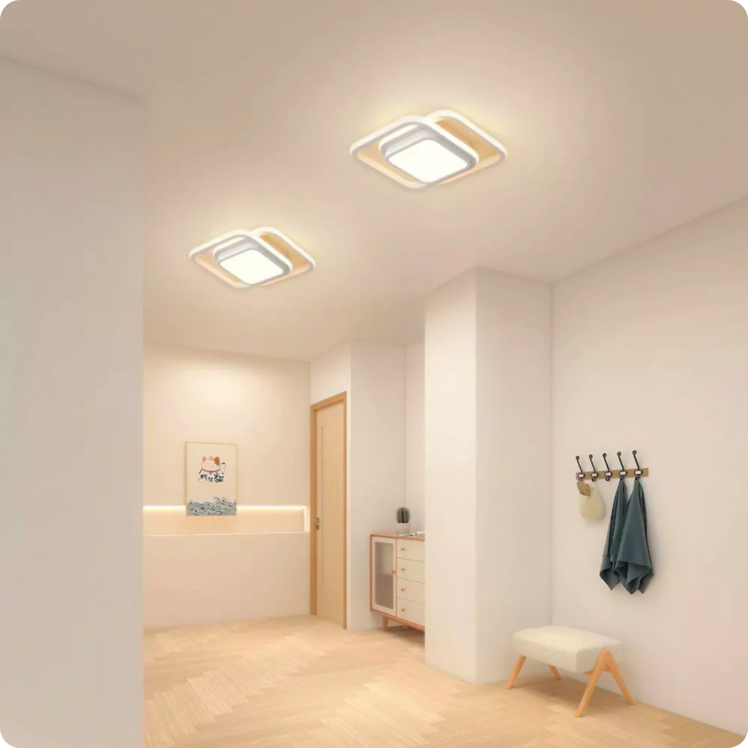 Plafonnier LED Moderne Blanc Métal Acrylique Compact - PlafonnierDeco