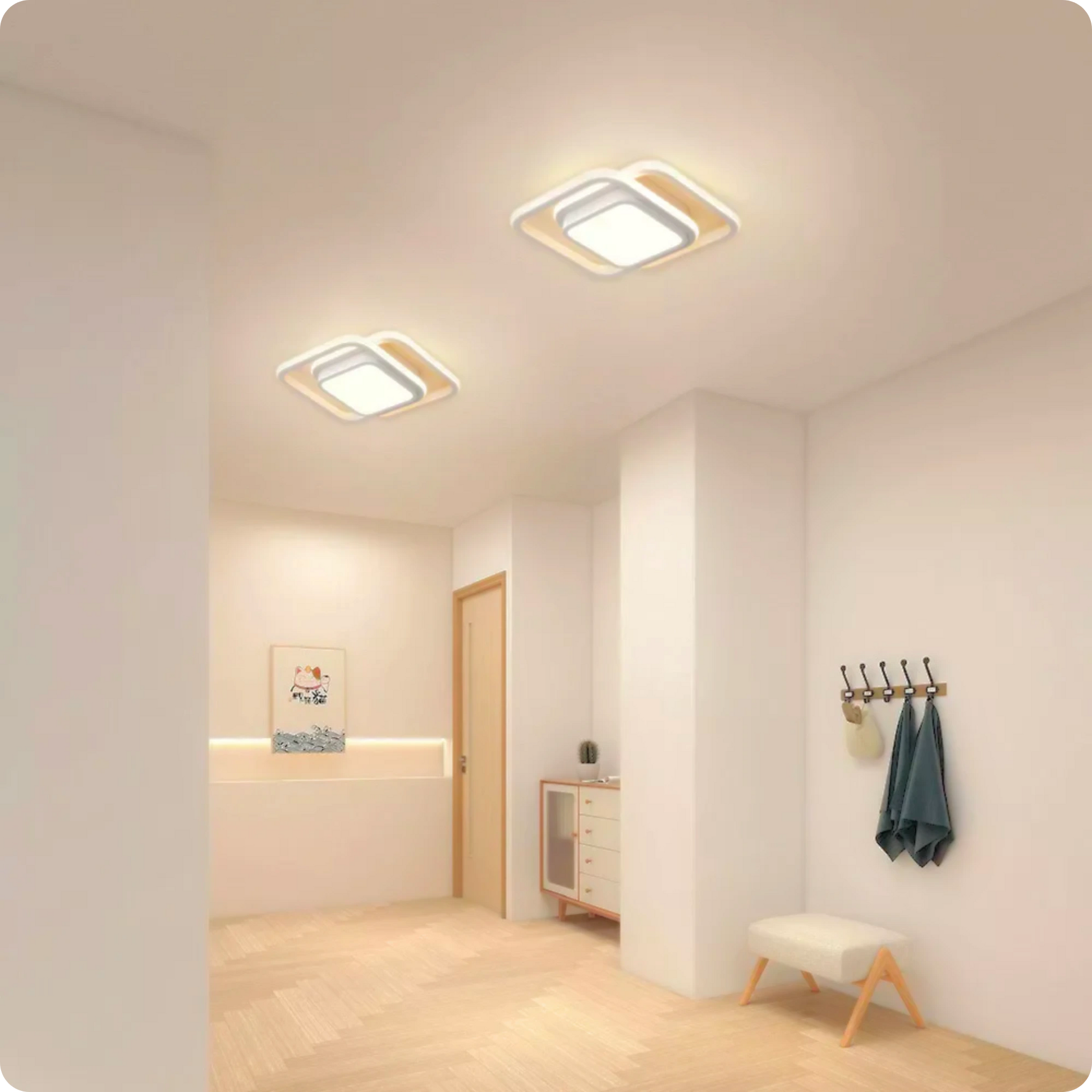 Plafonnier LED Moderne Blanc Métal Acrylique Compact - PlafonnierDeco