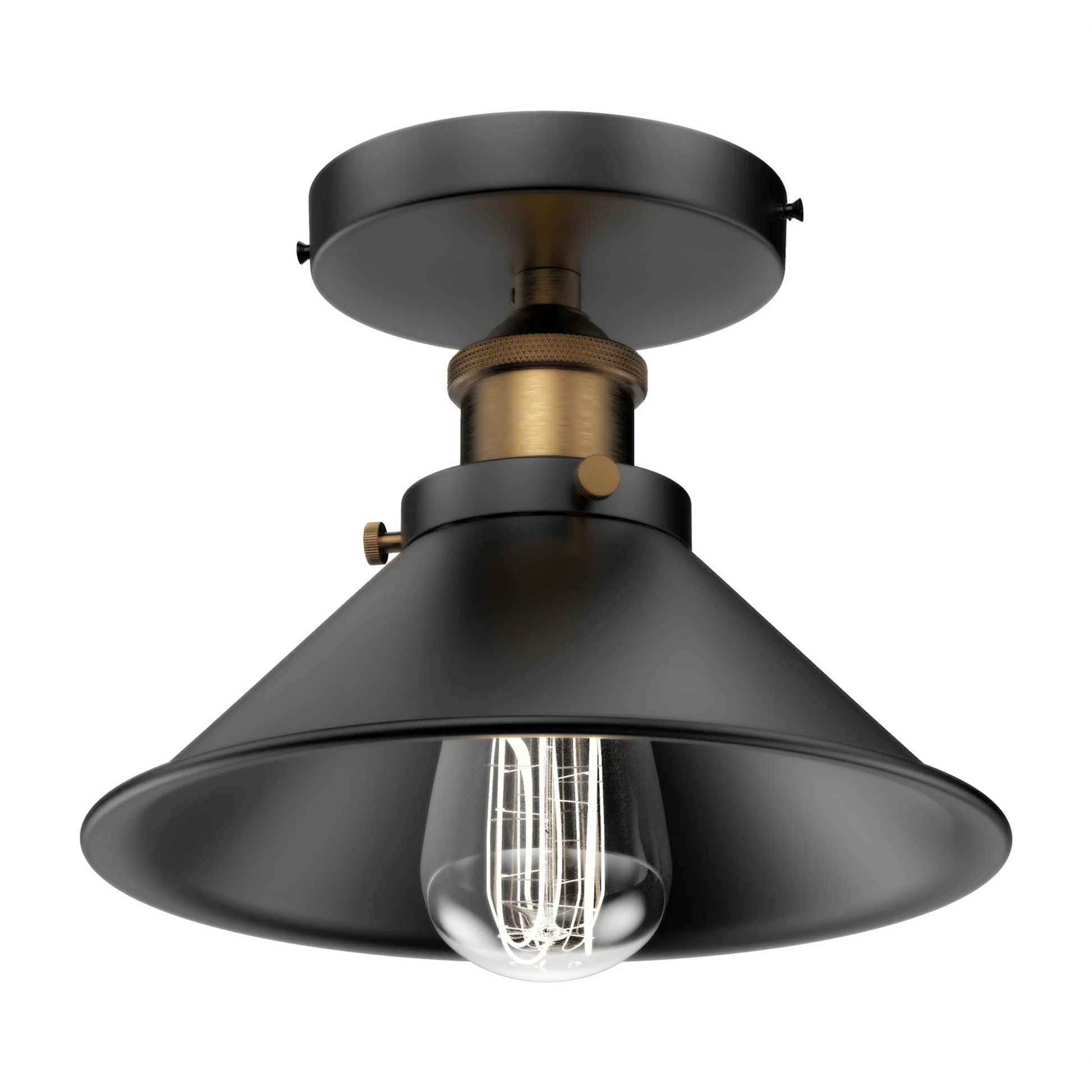 Plafonnier métal noir en forme de diamant pour éclairage vintage - PlafonnierDeco