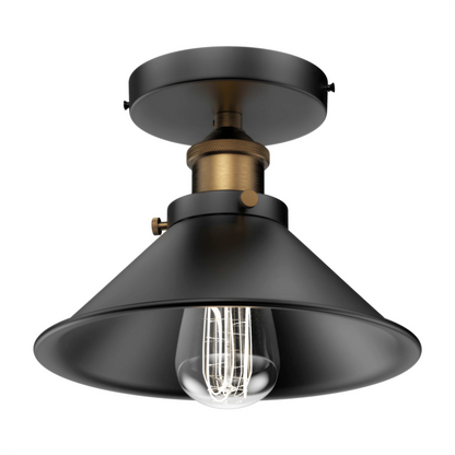 Plafonnier métal noir en forme de diamant pour éclairage vintage - PlafonnierDeco