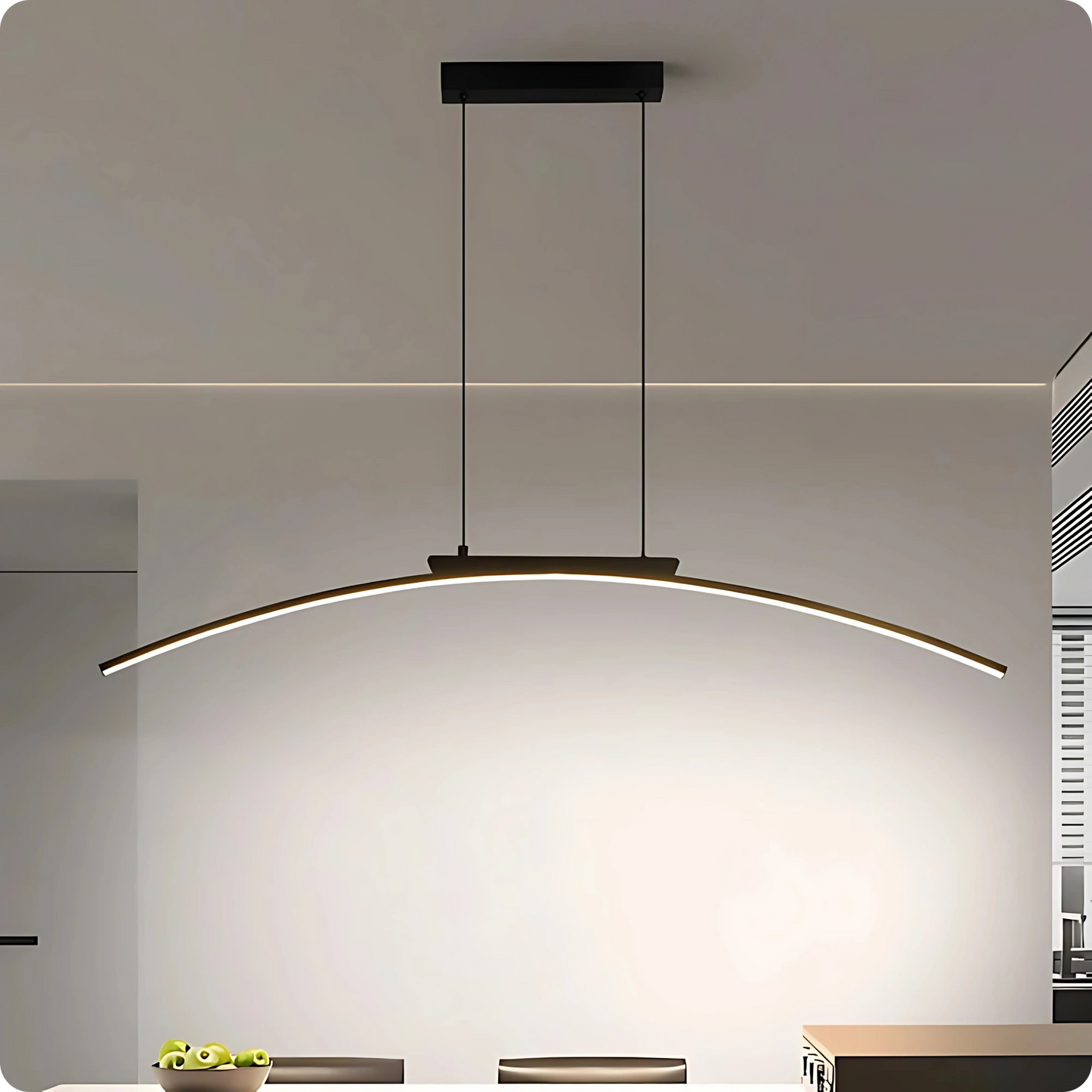 Plafonnier Moderne Arc Courbé en Fer Forgé LED - PlafonnierDeco