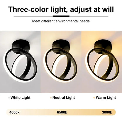Plafonnier LED Moderne Blanc Métal Acrylique Compact