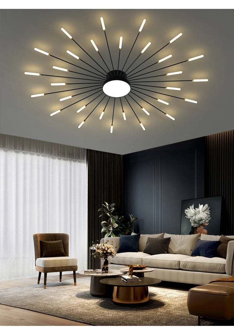 Plafonnier LED Spirale Artificielle Acrylique Dimmable avec 12 Lumières Neutres