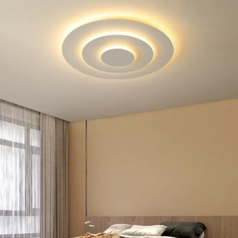 Plafonnier LED Moderne Blanc Acrylique Grande Surface | Style Nordique