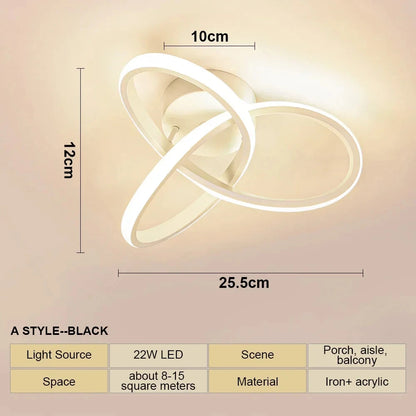 Plafonnier LED Moderne Blanc Métal Acrylique Compact