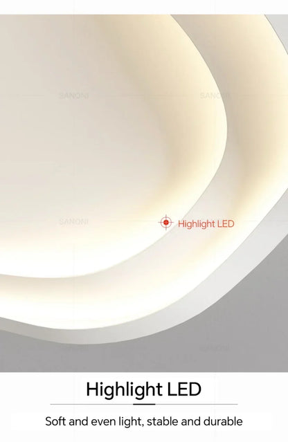 Plafonnier LED Moderne Blanc Acrylique Grande Surface | Style Nordique