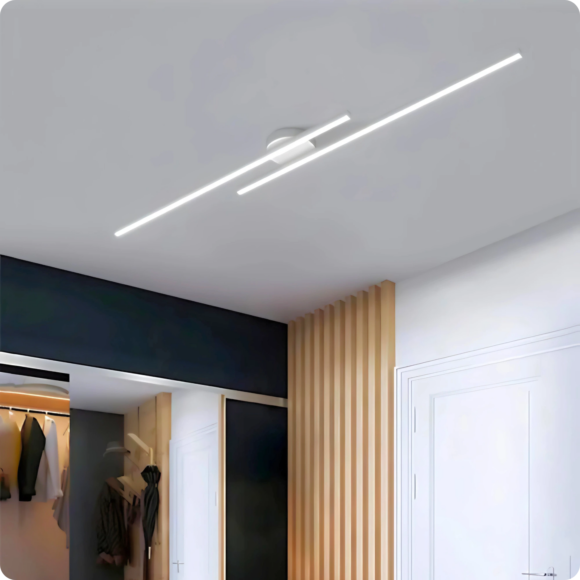 Plafonnier Barre LED Noir Mat - Intensité Ajustable - PlafonnierDeco