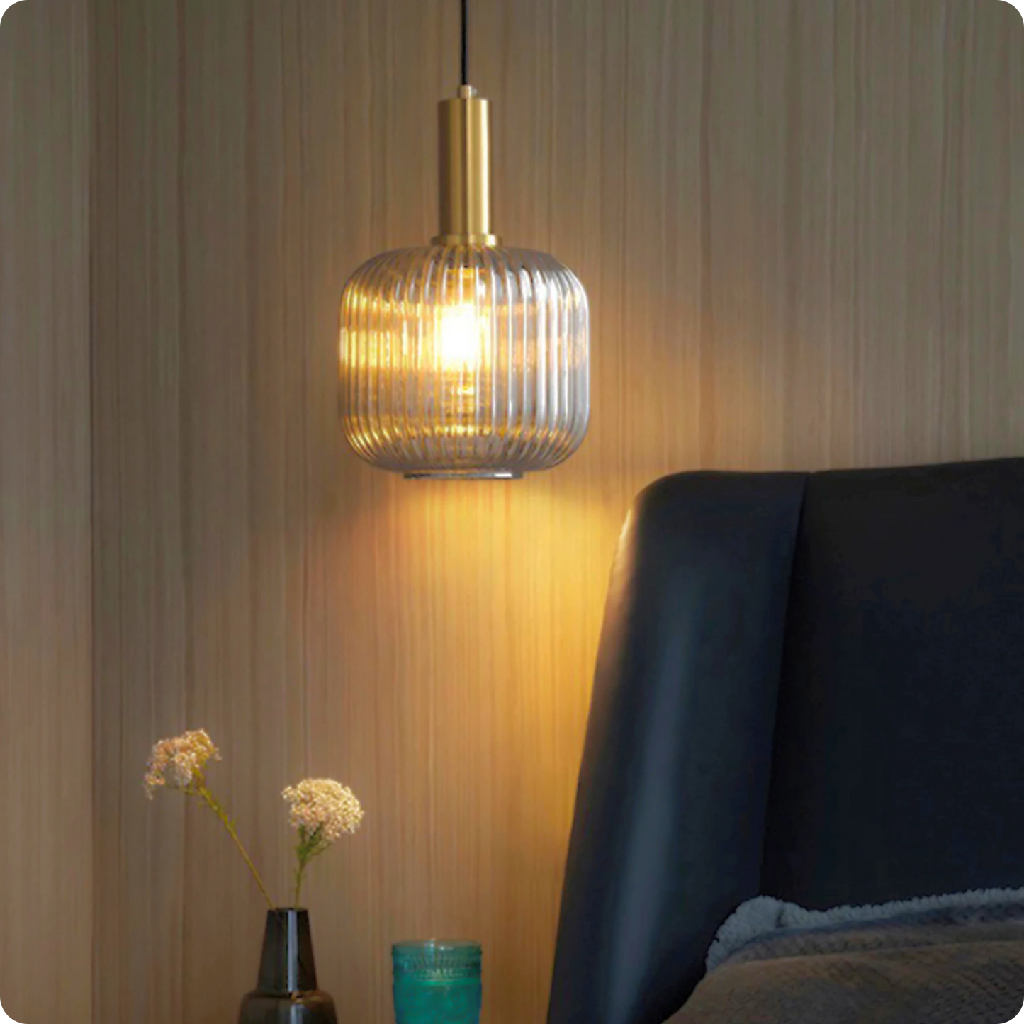 Plafonnier Verre Sculpté Suspendu - Design Moderne Élégant - PlafonnierDeco