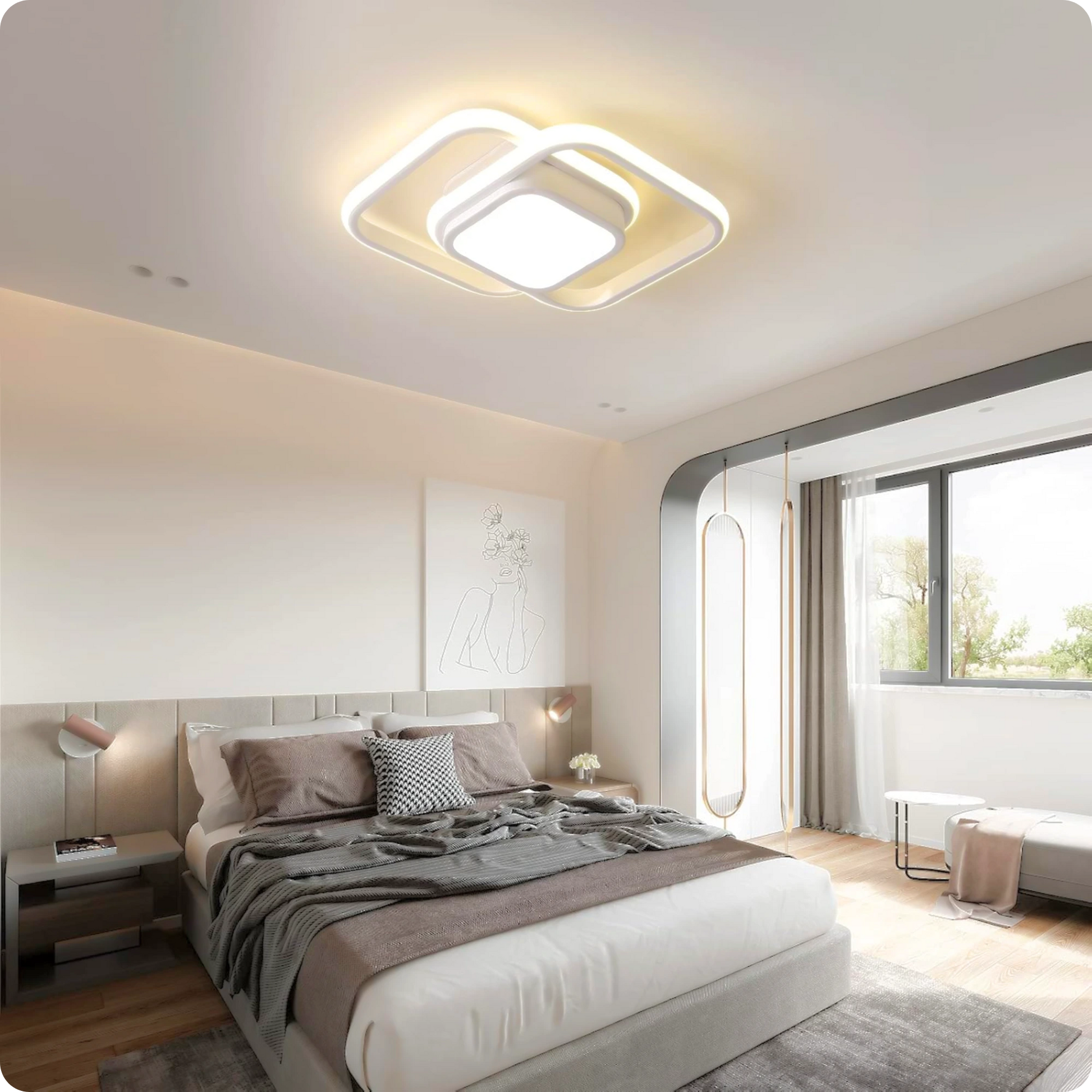 Plafonnier LED Moderne Blanc Métal Acrylique Compact - PlafonnierDeco
