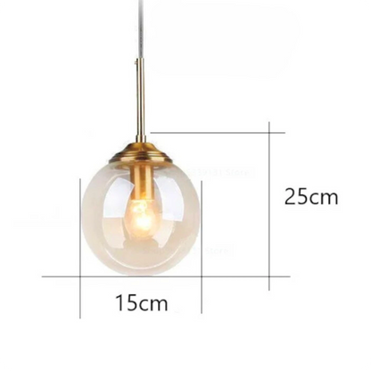 Plafonnier Boule Gris Fumé - Suspension Moderne Style Nordique - PlafonnierDeco