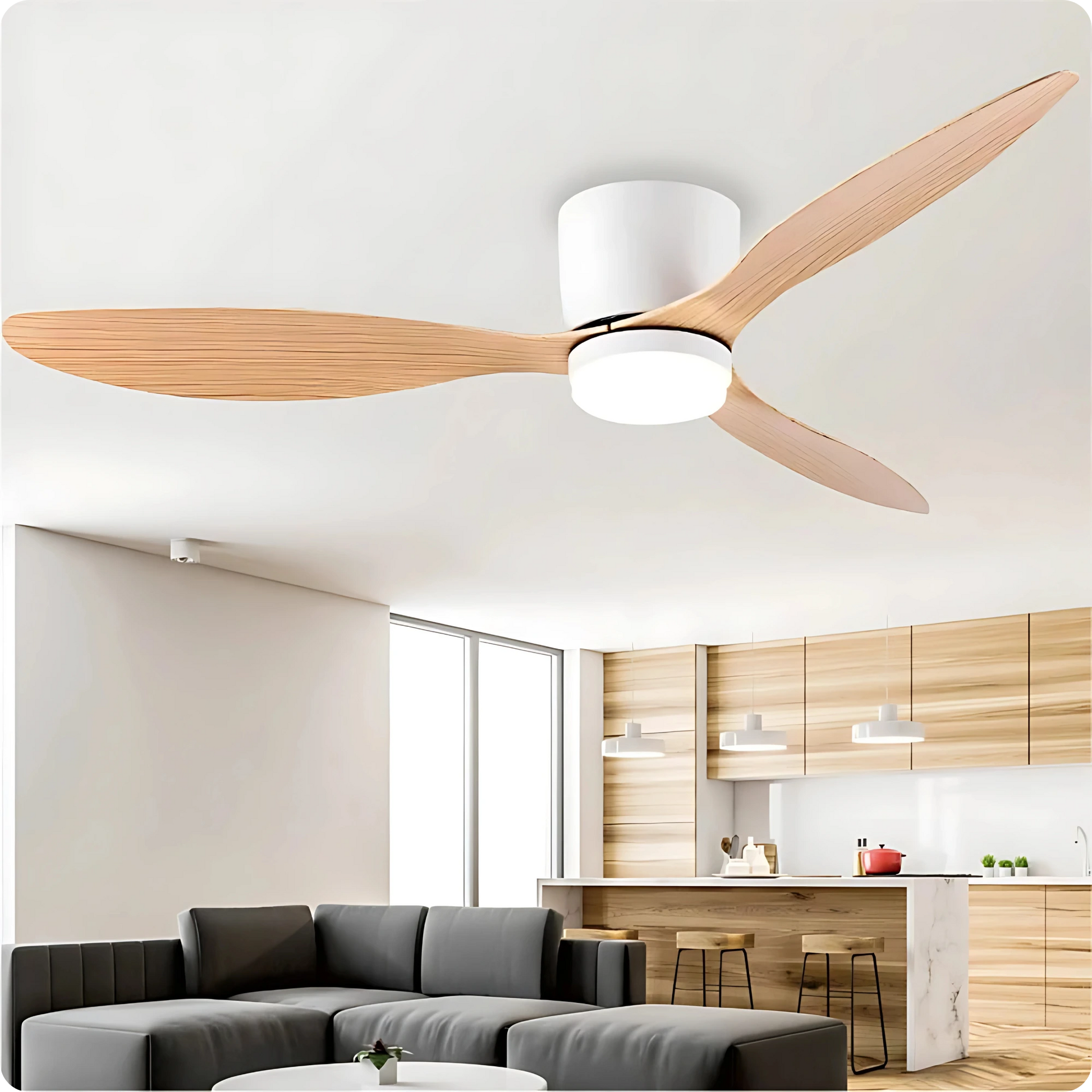 Plafonnier Ventilateur LED Moderne - Télécommande & Éclairage Variable - PlafonnierDeco