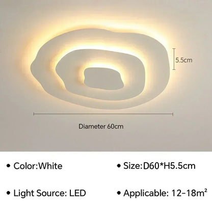 Plafonnier LED Moderne Blanc Acrylique Grande Surface | Style Nordique