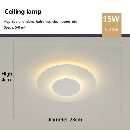 Plafonnier LED Moderne Blanc Acrylique Grande Surface | Style Nordique