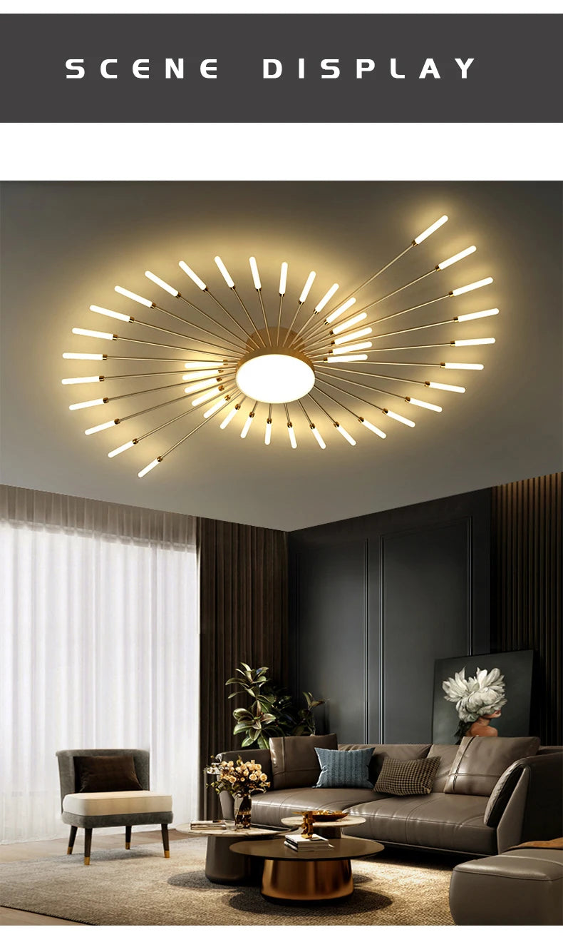 Plafonnier LED Spirale Artificielle Acrylique Dimmable avec 12 Lumières Neutres