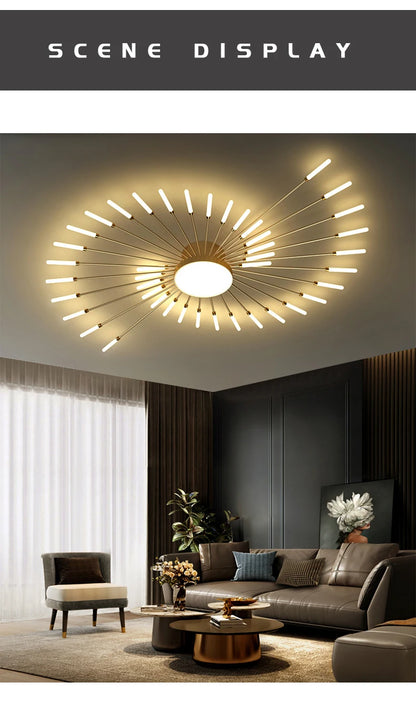 Plafonnier LED Spirale Artificielle Acrylique Dimmable avec 12 Lumières Neutres