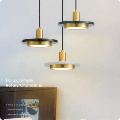 Suspension Moderne en Marbre LED Lumière Chaude 12W - PlafonnierDeco