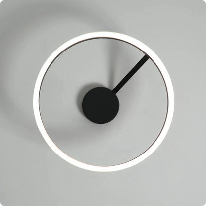 Plafonnier Design LED Anneau Noir Minimaliste à Intensité Réglable - PlafonnierDeco