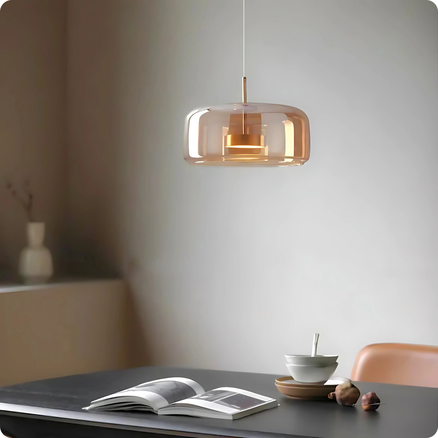 Plafonnier Verre Fumé Suspendu LED pour Ambiance Moderne - PlafonnierDeco