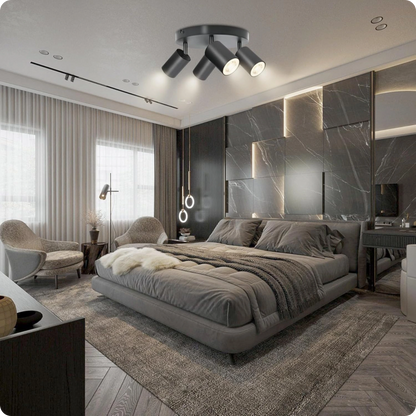 Plafonnier Design Noir Éco-Énergie GU10 Métal pour Intérieur Moderne - PlafonnierDeco