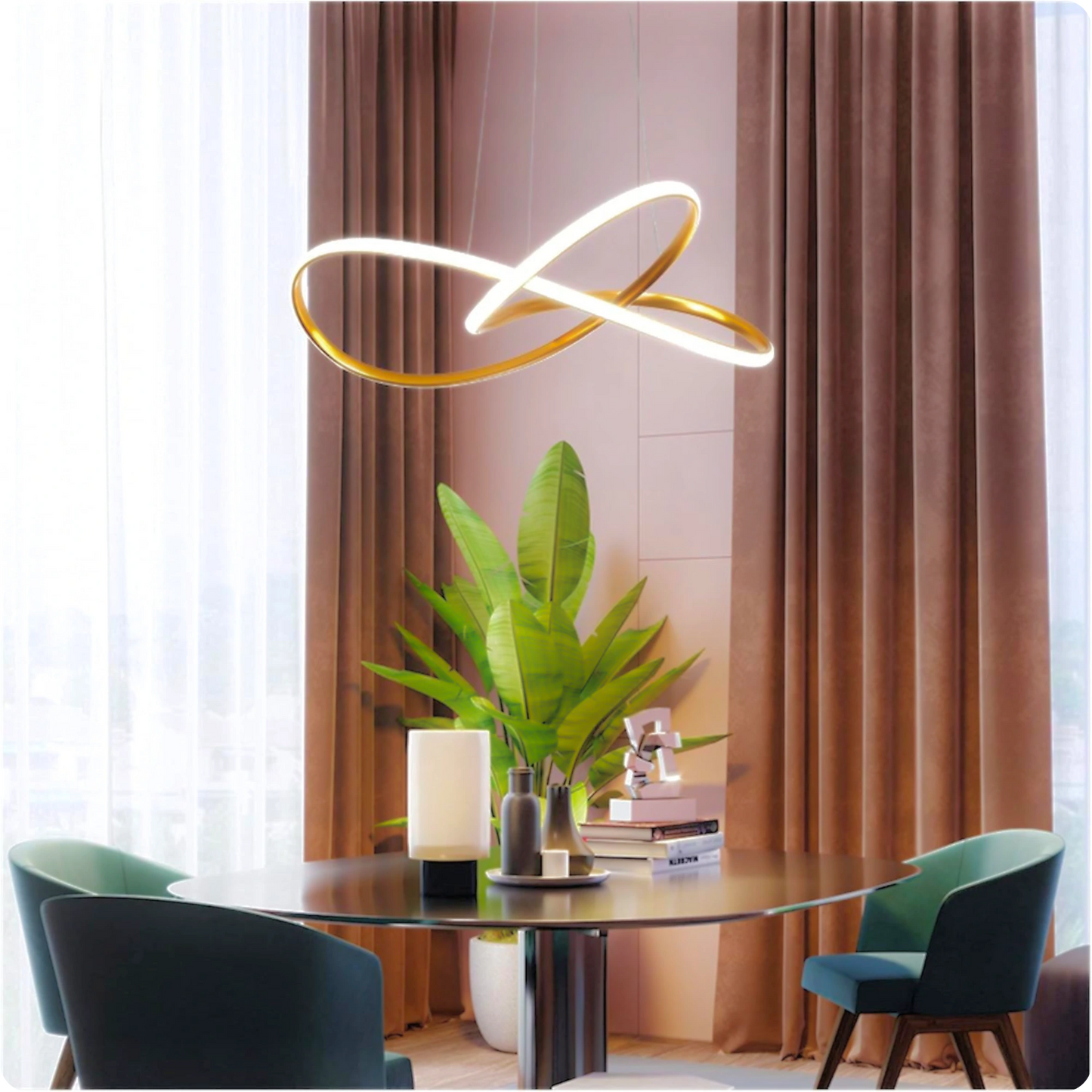 Plafonnier Suspendu Métal Bicolore Style Nordique LED - PlafonnierDeco