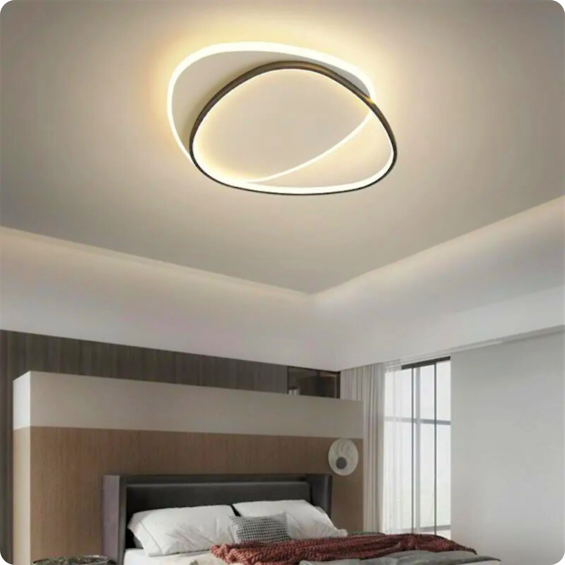 Plafonnier Contemporain Aluminium Finition Fer LED Température Réglable - PlafonnierDeco