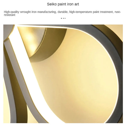 Plafonnier LED Moderne Fer Acrylique - Style Double C