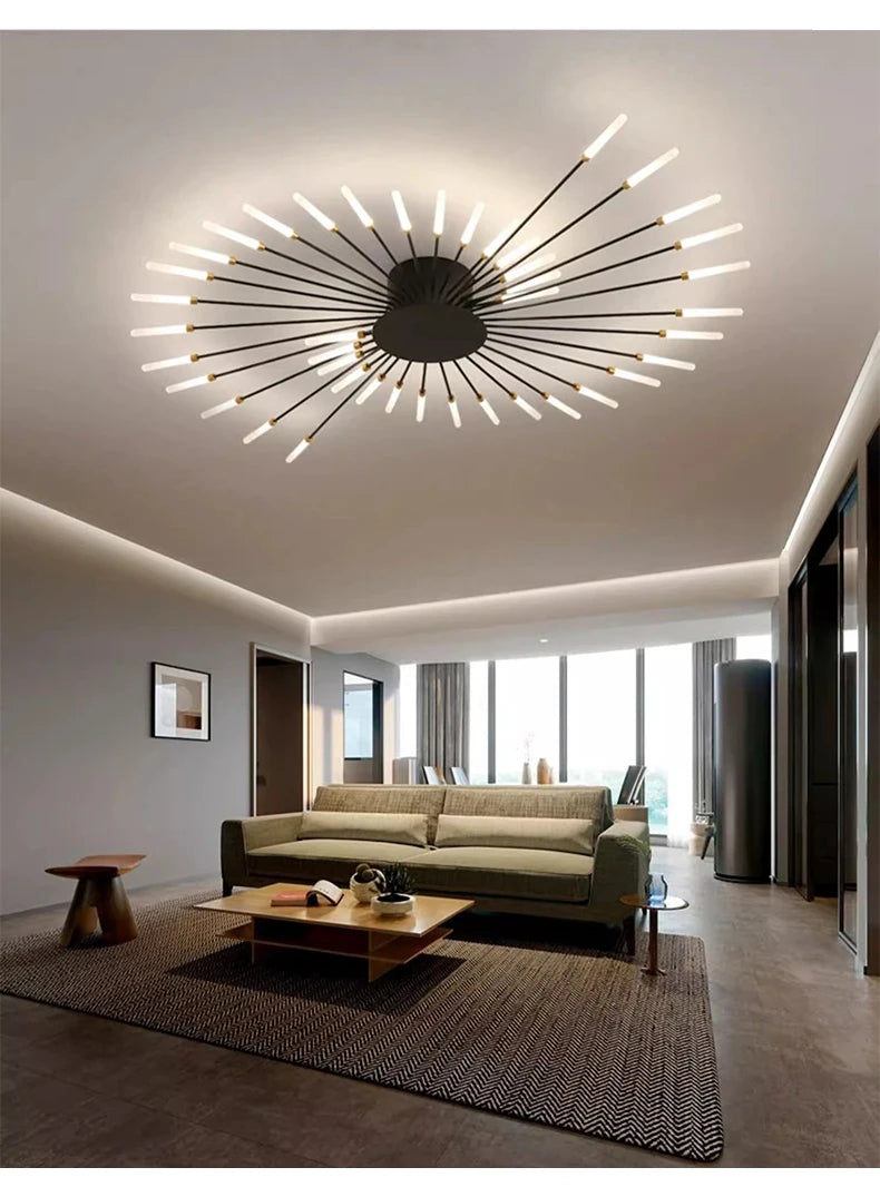 Plafonnier LED Spirale Artificielle Acrylique Dimmable avec 12 Lumières Neutres