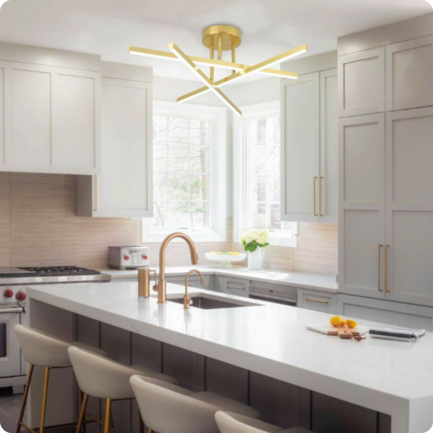 Plafonnier LED Semi-Encastré Fer Noir Design Nordique Chic - PlafonnierDeco