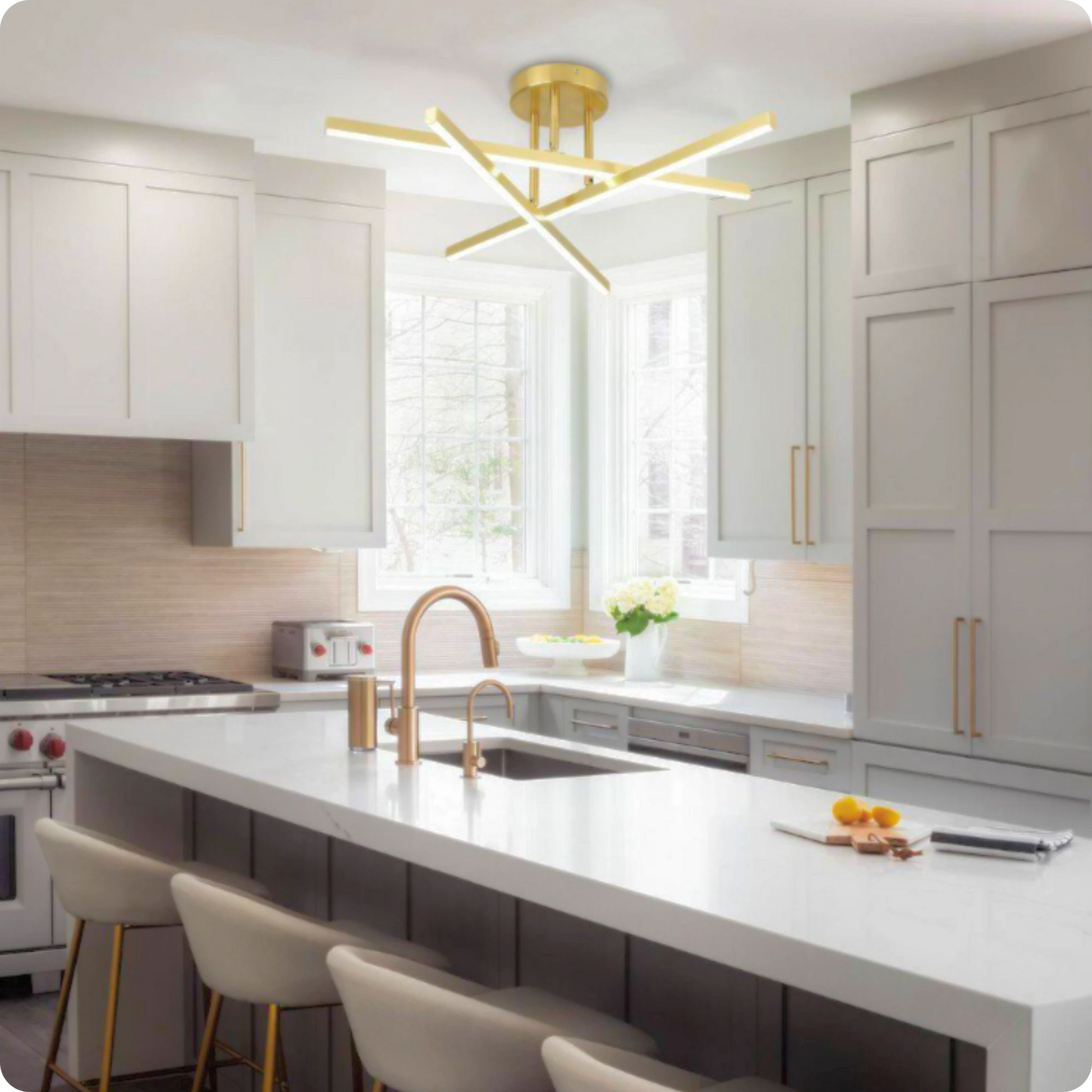 Plafonnier LED Semi-Encastré Fer Noir Design Nordique Chic - PlafonnierDeco