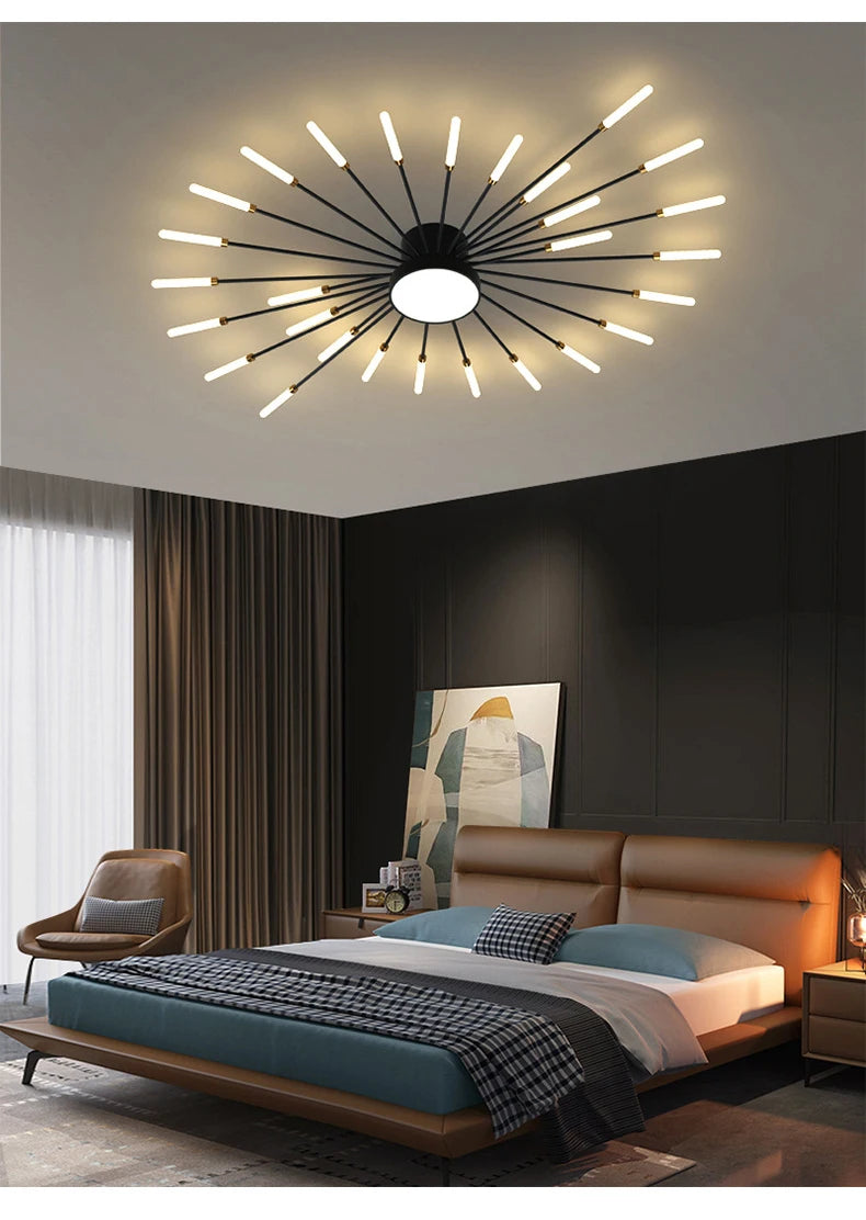 Plafonnier LED Spirale Artificielle Acrylique Dimmable avec 12 Lumières Neutres