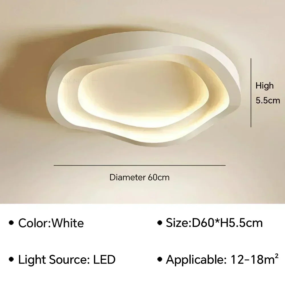 Plafonnier LED Moderne Blanc Acrylique Grande Surface | Style Nordique