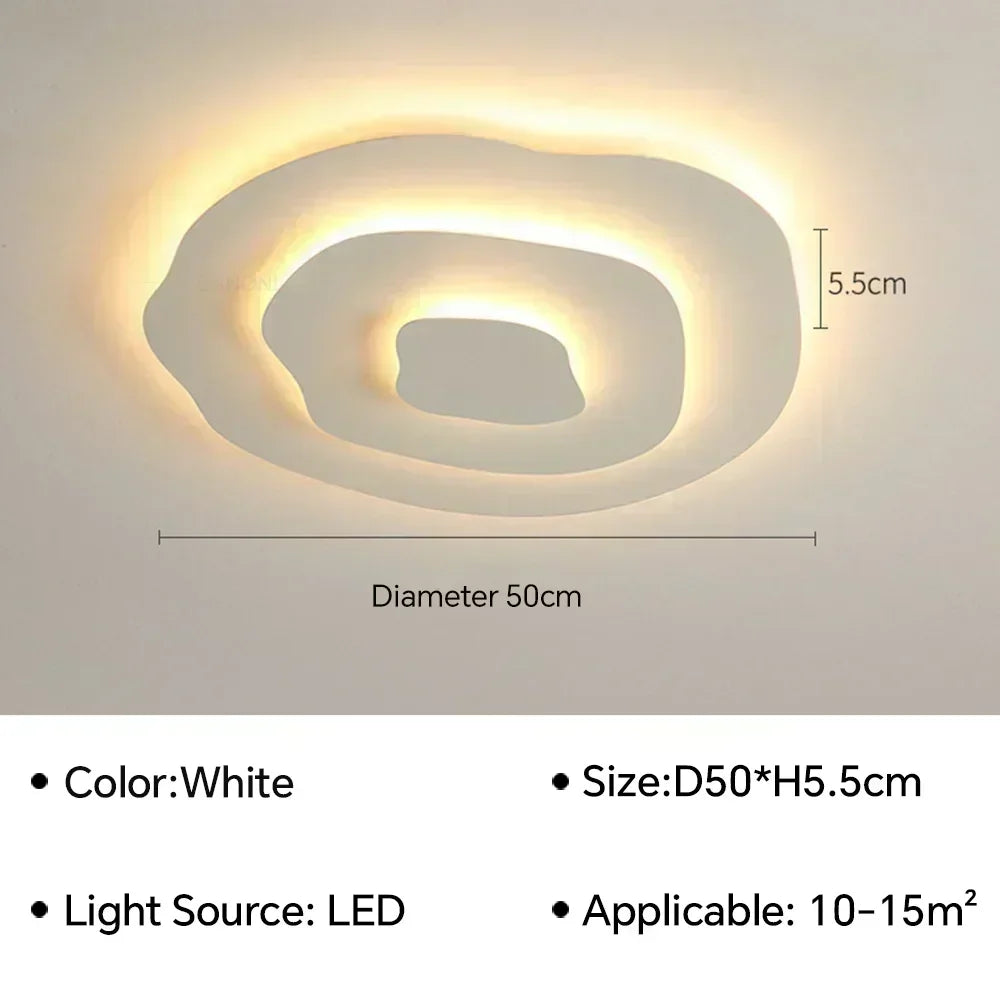 Plafonnier LED Moderne Blanc Acrylique Grande Surface | Style Nordique